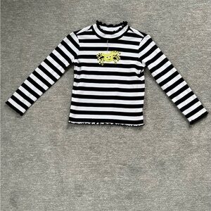 Hanna Andersson Black/White Striped Spider Top